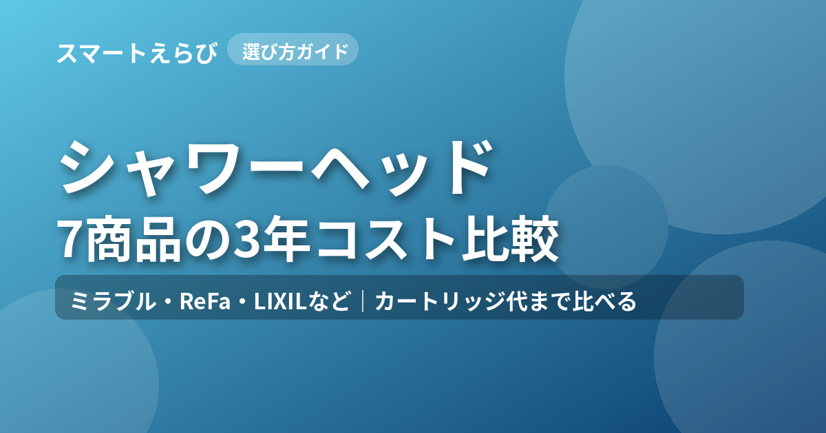 シャワーヘッド7商品の3年コスト比較